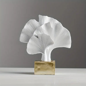 Golden Base Ginkgo Leaf Sculpture