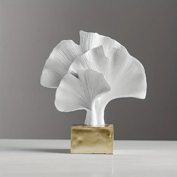 Golden Base Ginkgo Leaf Sculpture