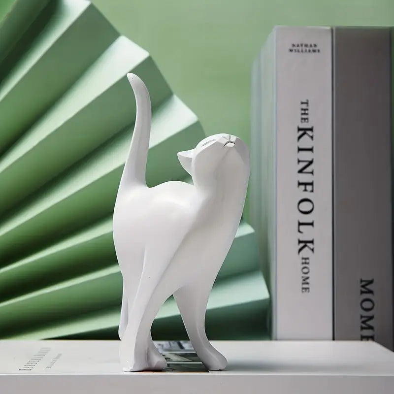 Minimalist Cat Elegance Statue