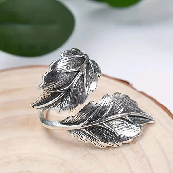 Whispering Leaves Open Ring