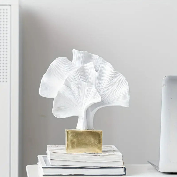 Golden Base Ginkgo Leaf Sculpture
