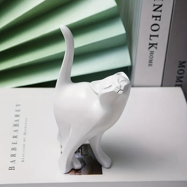 Minimalist Cat Elegance Statue