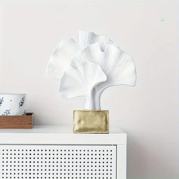 Golden Base Ginkgo Leaf Sculpture