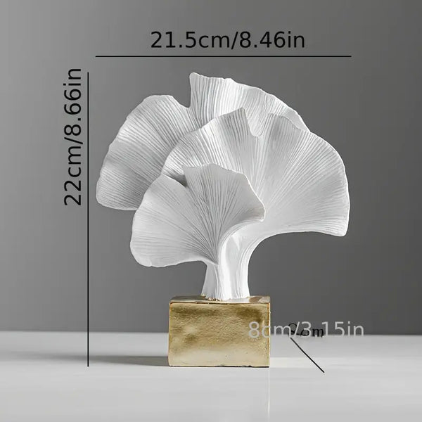 Golden Base Ginkgo Leaf Sculpture