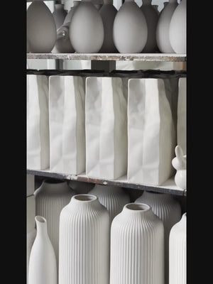 Paper Bag Style Ceramic Vase